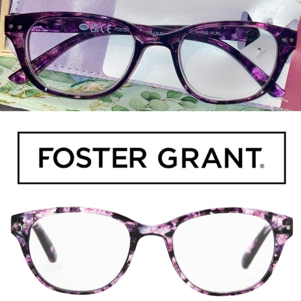 Foster Grant Carolina Floral Vibrant Purple Reading Glasses